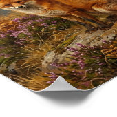 Rode Vos Herfst Heide Boswelpen I Poster (Hoek)