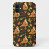 Rode Vos Herfstbladeren Eikels Groen Patroon Case-Mate iPhone Case (Achterkant)