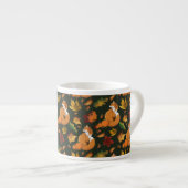 Rode Vos Herfstbladeren Eikels Groen Patroon Espresso Kop (Voorkant rechts)
