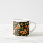 Rode Vos Herfstbladeren Eikels Groen Patroon Espresso Kop (Rechts)
