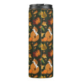 Rode Vos Herfstbladeren Eikels Groen Patroon Thermosbeker (Achterkant)