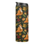 Rode Vos Herfstbladeren Eikels Groen Patroon Thermosbeker (Geroteerd rechts)