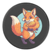 Rode vos hockey puck (Voorkant)