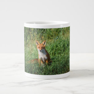 Rode vos hoed grote koffiekop