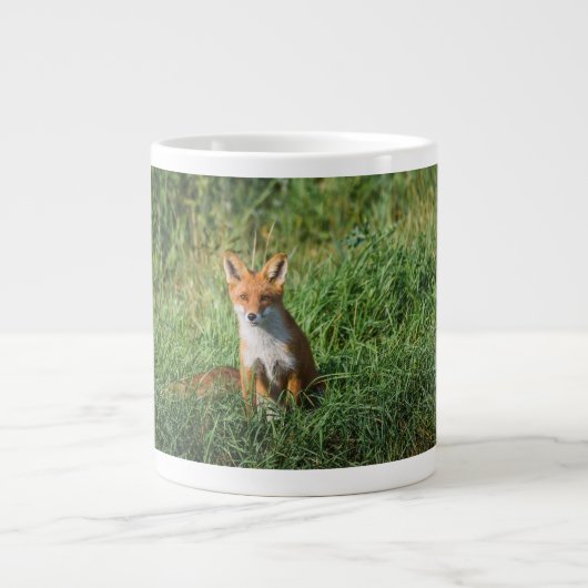 Rode vos hoed grote koffiekop (Voorkant)