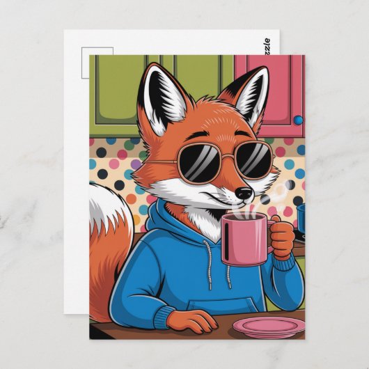 Rode vos in de keuken briefkaart (Voorkant / Achterkant)