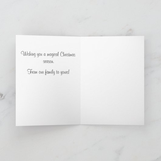 Rode Vos in een Kerstboom met Gouden Lint Kaart (Binnen)