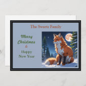 Rode vos in het bos bij maanlicht feestdagenkaart (Voorkant / Achterkant)