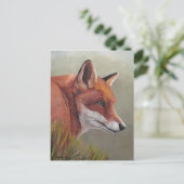 Rode vos in het Grass Animal Art Briefkaart (Staand voorkant)