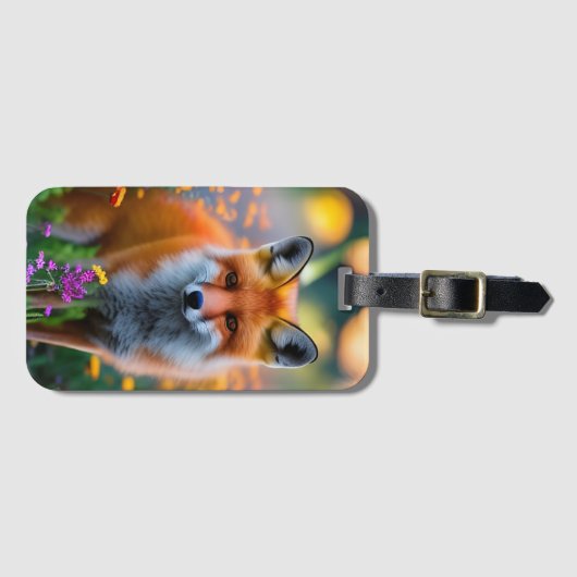 Rode vos in het wild bagagelabel (Voorkant (horizontaal))