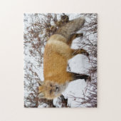 Rode vos in sneeuw in de winter legpuzzel (Verticaal)