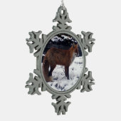 Rode Vos in Sneeuw Tin Sneeuwvlok Ornament (Links)