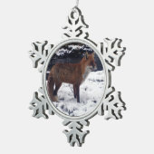 Rode Vos in Sneeuw Tin Sneeuwvlok Ornament (Rechts)