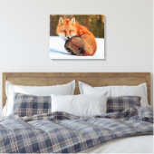 Rode Vos In Sneeuw | Yukon Canvas Afdruk (Insitu (Slaapkamer))