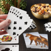 Rode vos in wintersneeuw pokerkaarten (Insitu)
