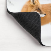 Rode vos in witte sneeuw muismat (Hoek)