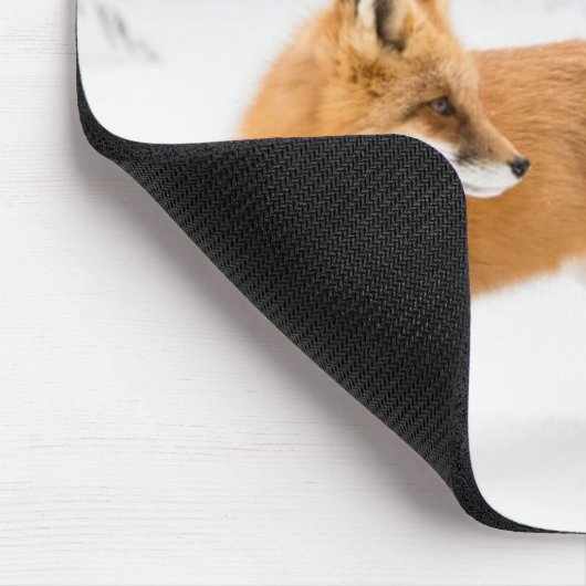 Rode vos in witte sneeuw muismat (Hoek)