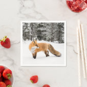 Rode vos in witte sneeuw servet (Insitu)