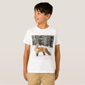 Rode vos in witte sneeuw t-shirt (Voorkant volledig)