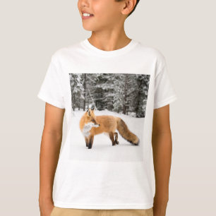 Rode vos in witte sneeuw t-shirt