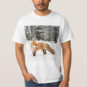 Rode vos in witte sneeuw t-shirt
