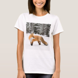 Rode vos in witte sneeuw t-shirt