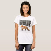 Rode vos in witte sneeuw t-shirt (Voorkant volledig)