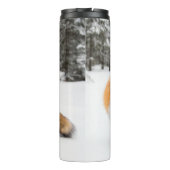 Rode vos in witte sneeuw thermosbeker (Achterkant)