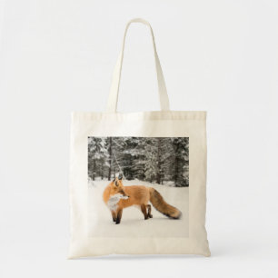 Rode vos in witte sneeuw tote bag