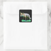 Rode Vos Jong Cute Bosdier Ontwerp Vierkante Sticker (Tas)