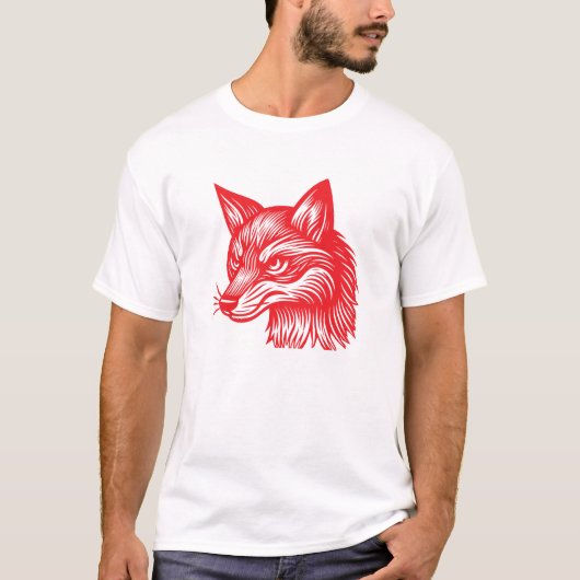 Rode Vos Kop T-shirt (Voorkant)