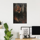 Rode Vos Kunst Printbare Sombere Bosvos Schilderin Poster (Thuiskantoor)
