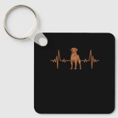 Rode Vos Labrador Retriever Hartslag Foxred Lab Sleutelhanger (Voorkant)
