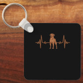 Rode Vos Labrador Retriever Hartslag Foxred Lab Sleutelhanger (Voorkant)