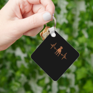 Rode Vos Labrador Retriever Hartslag Foxred Lab Sleutelhanger