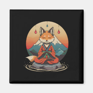 Rode Vos Meditatie Berg Yoga Zen Boeddha Buddhi Magneet