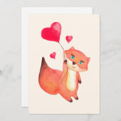 Rode vos met een hart feestdagenkaart (Voorkant / Achterkant)