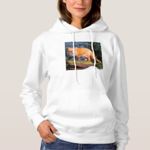 Rode Vos op een stam Hoodie