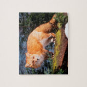 Rode Vos op een stam Legpuzzel (Verticaal)