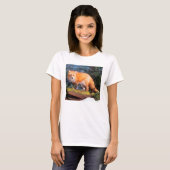 Rode Vos op een stam T-shirt (Voorkant volledig)