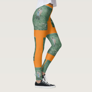 Rode vos op gras in het park, herhalingspatroon leggings