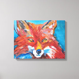 Rode Vos Portret Canvas Afdruk