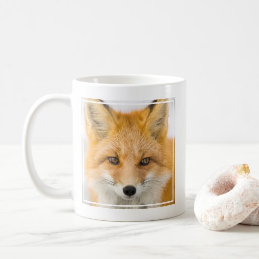 Rode Vos Portret Koffiemok (Met donut)