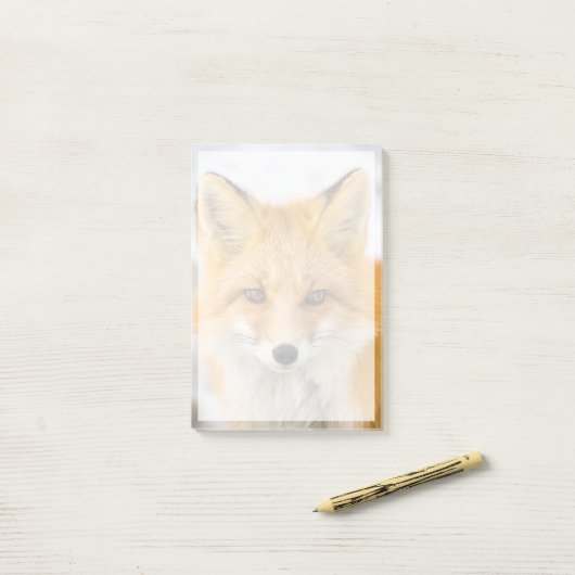 Rode Vos Portret Post-it® Notes (Op bureau)