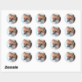 rode vos ronde sticker (Vel)