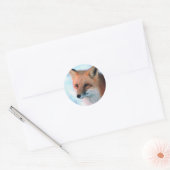 rode vos ronde sticker (Envelop)