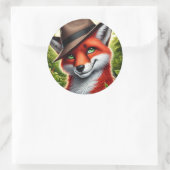 Rode vos ronde sticker (Tas)