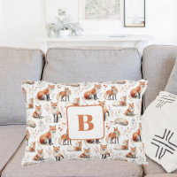 Rode vos schattig dier kwekerij monogram