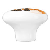 Rode Vos Spirit Dier Keramische Knop (Zijkant)