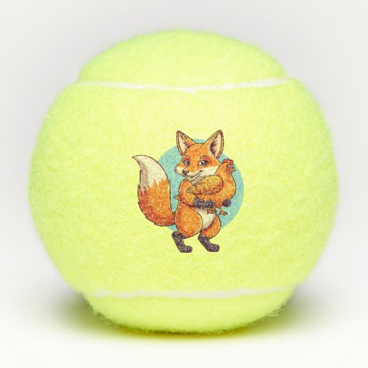 Rode vos tennisballen (Voorkant)